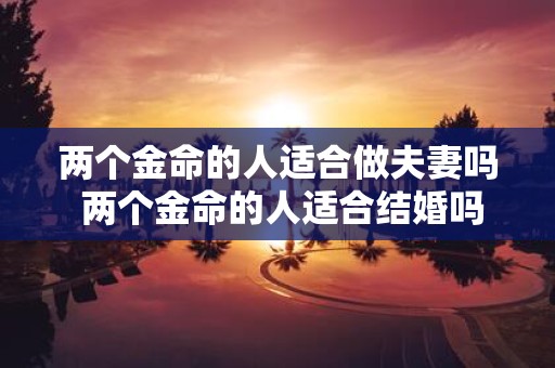 两个金命的人适合做夫妻吗 两个金命的人适合结婚吗大意不变