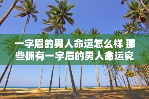 一字眉的男人命运怎么样 那些拥有一字眉的男人命运究竟如何