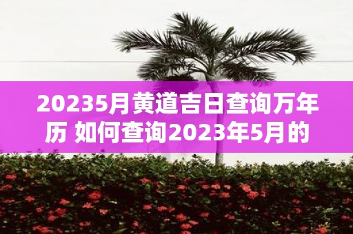 20235月黄道吉日查询万年历 如何查询2023年5月的黄道吉日请使用万年历进行查询