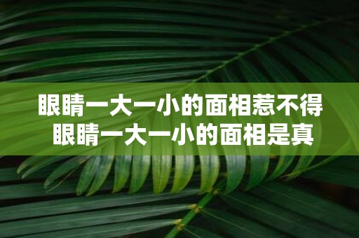 眼睛一大一小的面相惹不得 眼睛一大一小的面相是真的有讲究吗