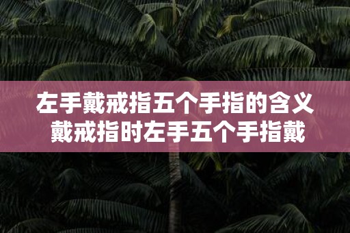 左手戴戒指五个手指的含义 戴戒指时左手五个手指戴戒指分别有哪些含义