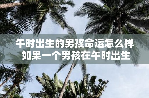 午时出生的男孩命运怎么样 如果一个男孩在午时出生他的命运将会如何