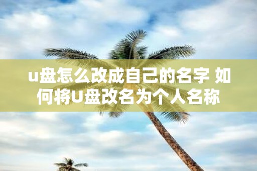 u盘怎么改成自己的名字 如何将U盘改名为个人名称