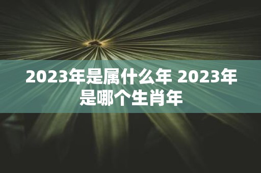 2023年是属什么年 2023年是哪个生肖年