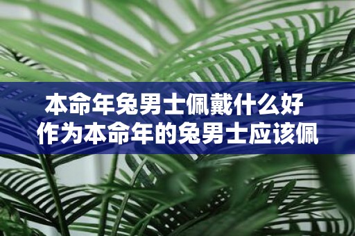 本命年兔男士佩戴什么好 作为本命年的兔男士应该佩戴什么样的饰品才能带来好运