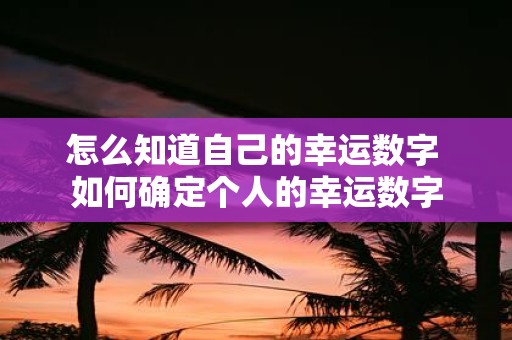 怎么知道自己的幸运数字 如何确定个人的幸运数字