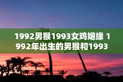 1992男猴1993女鸡姻缘 1992年出生的男猴和1993年出生的女鸡是否有姻缘