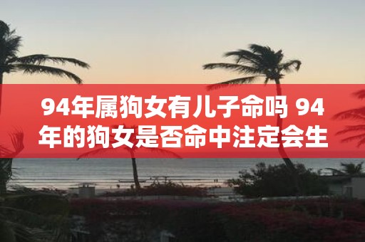 94年属狗女有儿子命吗 94年的狗女是否命中注定会生儿子