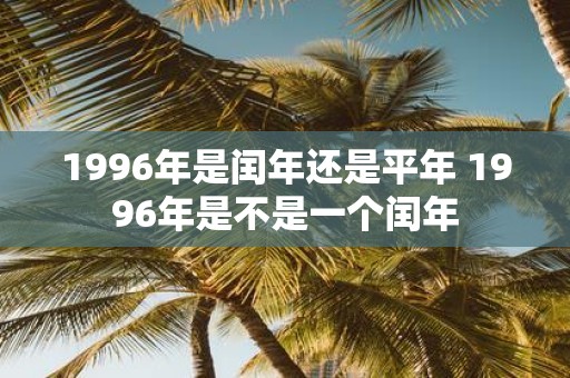 1996年是闰年还是平年 1996年是不是一个闰年