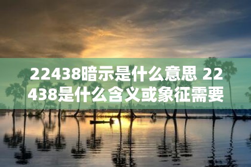 22438暗示是什么意思 22438是什么含义或象征需要了解其背后的含义吗