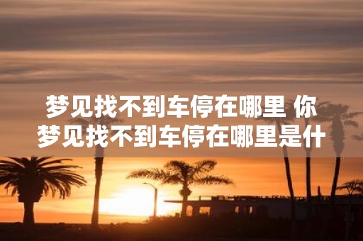梦见找不到车停在哪里 你梦见找不到车停在哪里是什么意思
