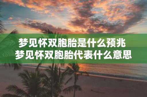 梦见怀双胞胎是什么预兆 梦见怀双胞胎代表什么意思