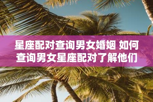 星座配对查询男女婚姻 如何查询男女星座配对了解他们的婚姻匹配度