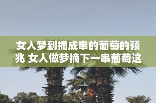 女人梦到摘成串的葡萄的预兆 女人做梦摘下一串葡萄这是有什么预兆的