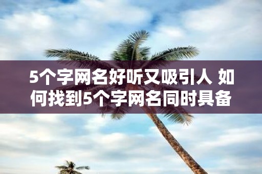 5个字网名好听又吸引人 如何找到5个字网名同时具备好听与吸引人的特点