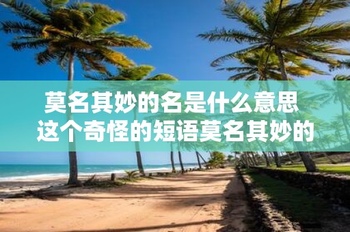 莫名其妙的名是什么意思 这个奇怪的短语莫名其妙的名具体是指什么意思