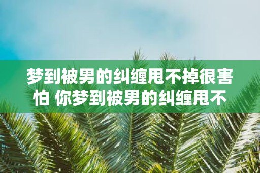 梦到被男的纠缠甩不掉很害怕 你梦到被男的纠缠甩不掉很害怕这是什么意思