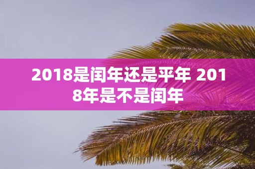 2018是闰年还是平年 2018年是不是闰年