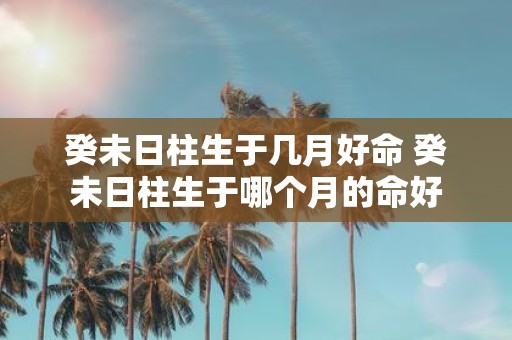 癸未日柱生于几月好命 癸未日柱生于哪个月的命好