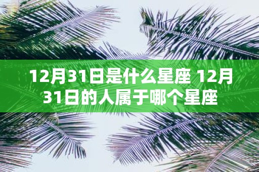12月31日是什么星座 12月31日的人属于哪个星座
