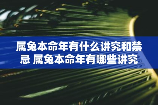 属兔本命年有什么讲究和禁忌 属兔本命年有哪些讲究和禁忌需要注意