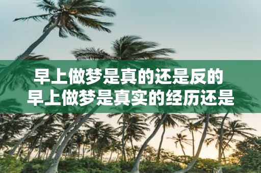 早上做梦是真的还是反的 早上做梦是真实的经历还是虚幻的幻觉