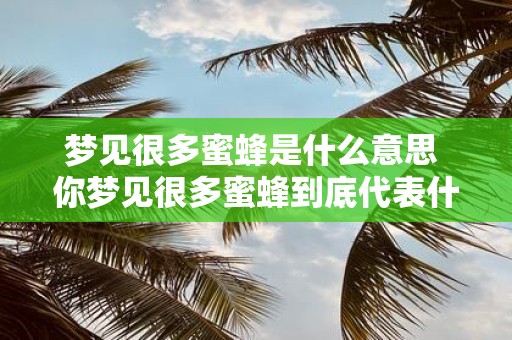 梦见很多蜜蜂是什么意思 你梦见很多蜜蜂到底代表什么含义