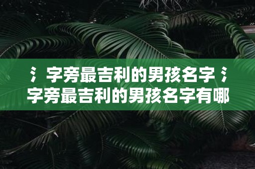 氵字旁最吉利的男孩名字 氵字旁最吉利的男孩名字有哪些推荐