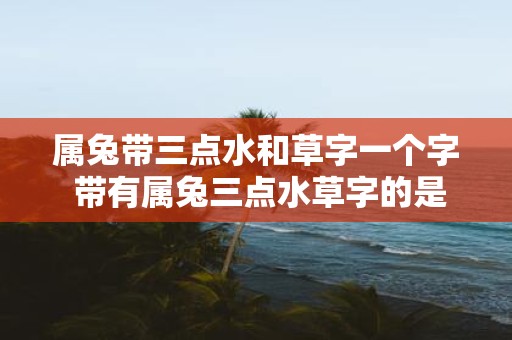 属兔带三点水和草字一个字 带有属兔三点水草字的是什么东西