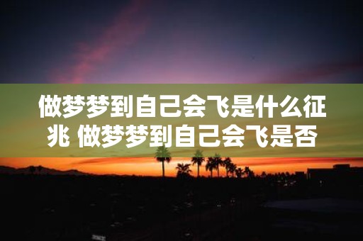 做梦梦到自己会飞是什么征兆 做梦梦到自己会飞是否预示着什么好兆头