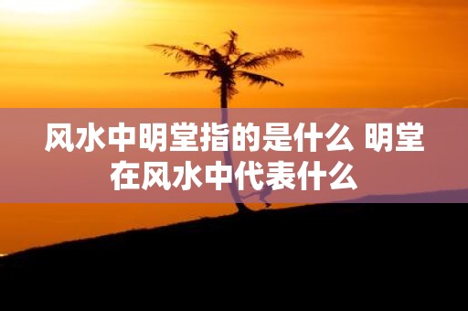 风水中明堂指的是什么 明堂在风水中代表什么