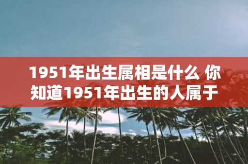 1951年出生属相是什么 你知道1951年出生的人属于哪个属相吗