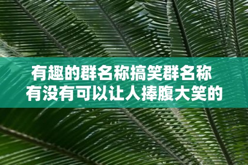 有趣的群名称搞笑群名称 有没有可以让人捧腹大笑的有趣群名称或搞笑群名称
