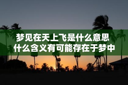 梦见在天上飞是什么意思 什么含义有可能存在于梦中飞向天空的景象
