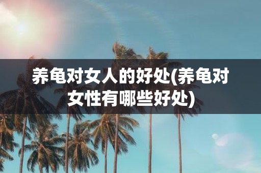 养龟对女人的好处(养龟对女性有哪些好处)