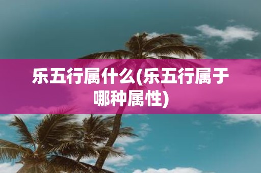 乐五行属什么(乐五行属于哪种属性)