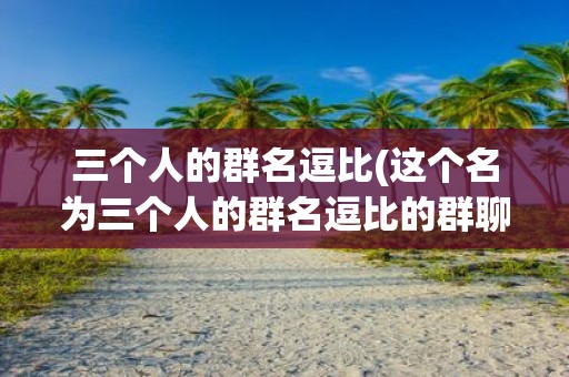 三个人的群名逗比(这个名为三个人的群名逗比的群聊是什么样的)