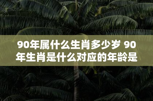 90年属什么生肖多少岁 90年生肖是什么对应的年龄是多少岁