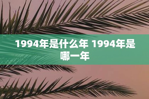 1994年是什么年 1994年是哪一年