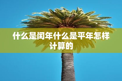 什么是闰年什么是平年怎样计算的