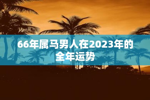 66年属马男人在2025年的全年运势
