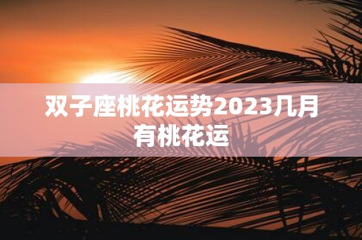 双子座桃花运势2025几月有桃花运