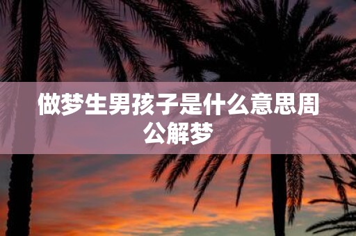 做梦生男孩子是什么意思周公解梦
