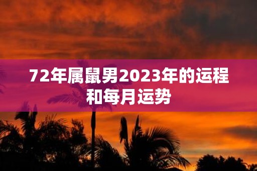 72年属鼠男2025年的运程和每月运势