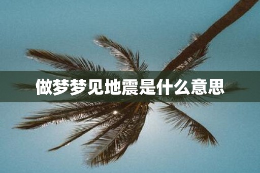 做梦梦见地震是什么意思