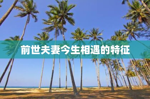 前世夫妻今生相遇的特征
