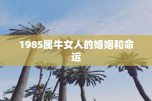 1985属牛女人的婚姻和命运