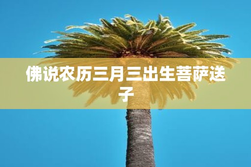佛说农历三月三出生菩萨送子