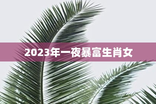 2025年一夜暴富生肖女