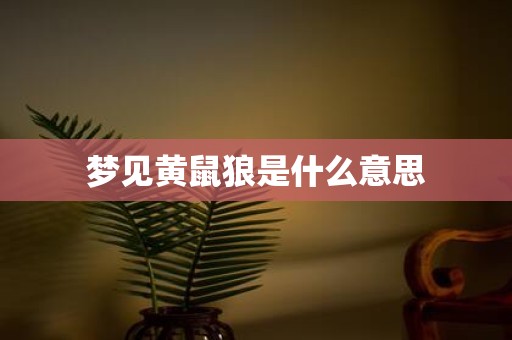 梦见黄鼠狼是什么意思